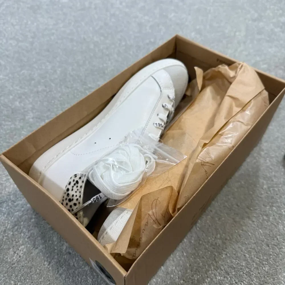 Vintage Havana NIB Bianca Sneaker White Blush Cheetah Black Glitter Star‎ Sz 8.5